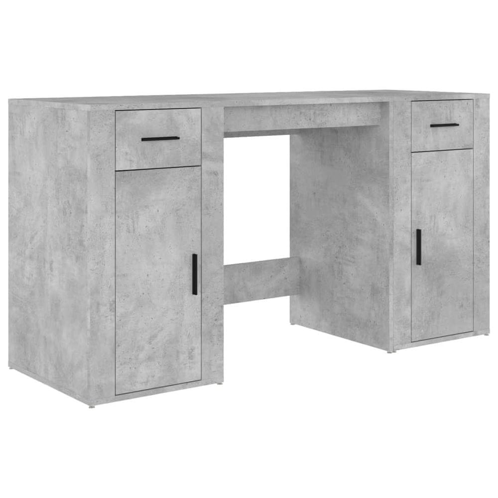 Vidaxl Stôl so skrinkou betónovo sivý spracované drevo